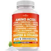 NEW AGE amino acids all-in-one bottle front for convenient daily protein support.