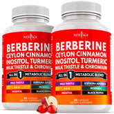 New Age Berberine Cinnamon supplement bottle ready for daily wellness routine.