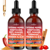 NEW AGE Cayenne Drops bottle pour highlights a spicy blend for daily vitality.