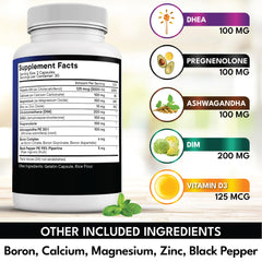 NEW AGE DHEA with DIM-Boron ingredients highlighting hormonal balance support