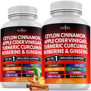 NEW AGE front label showing Ceylon Cinnamon 120 count and benefits