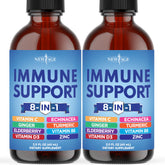 NEW AGE immune support liquid drops bottle pour shows fast-absorbing formula for daily immune defense.