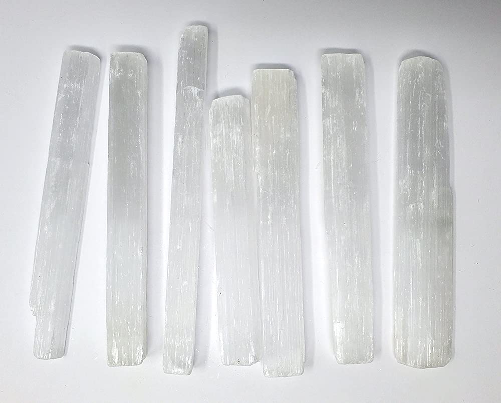 New Age Imports selenite stick 5-6 inch for meditation and energy clearing.