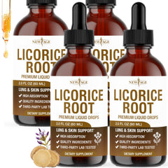 NEW AGE Licorice Root tincture bottle with alcohol-free formula for gentle digestion support