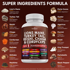 New Age mushroom complex capsules offer a convenient 20-in-1 blend for daily use