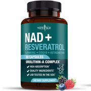 NEW AGE NAD+ bottle front showing the 60-count vegan supplement