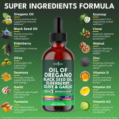 NEW AGE Oil of Oregano Drops dropper ready for easy daily dosing.