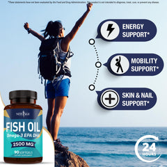 NEW AGE Omega 3-purity-molecular-distillation emphasizes purified oil with fewer contaminants.
