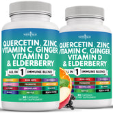 New Age Quercetin Zinc Vitamin C bottle ready for daily immune support.