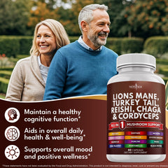 New Age reishi chaga cordyceps powders provide earthy notes in a single formula