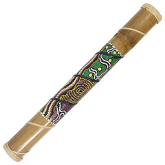 New Age Source rain stick, dot-painted bamboo, 24 inches, for calming meditation.