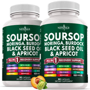 NEW AGE Soursop Supplement bottle front showing an all-in-one wellness blend.