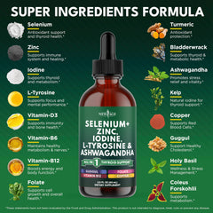 NEW AGE Thyroid Support Drops bottle pour demonstrates fast-absorbing micro-emulsion in action