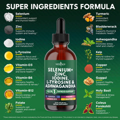 New Age Thyroid Support Drops pour demonstrates easy-use liquid form for on-the-go days.