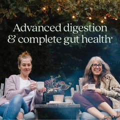 New Chapter All-Flora Probiotic bottle pour suggesting easy daily use for GI comfort.