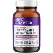 New Chapter Every Woman's 40+ multivitamin bottle, nourishing daily nutrition through fermentation.