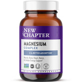 New Chapter Magnesium Complex bottle showing triple magnesium blend for balanced energy.