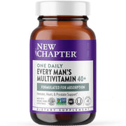 New Chapter Men’s Multivitamin 40+ bottle featuring one-daily formula for energy and immunity.