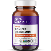 New Chapter Men's Multivitamin bottle front highlighting whole-food nutrition for daily energy.