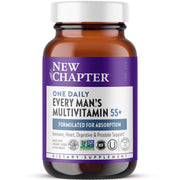 New Chapter One Daily 55+ bottle shown for convenient daily immune and heart support.