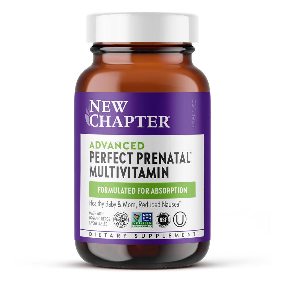 New Chapter Perfect Prenatal 96 tablets pack shown for daily prenatal support.