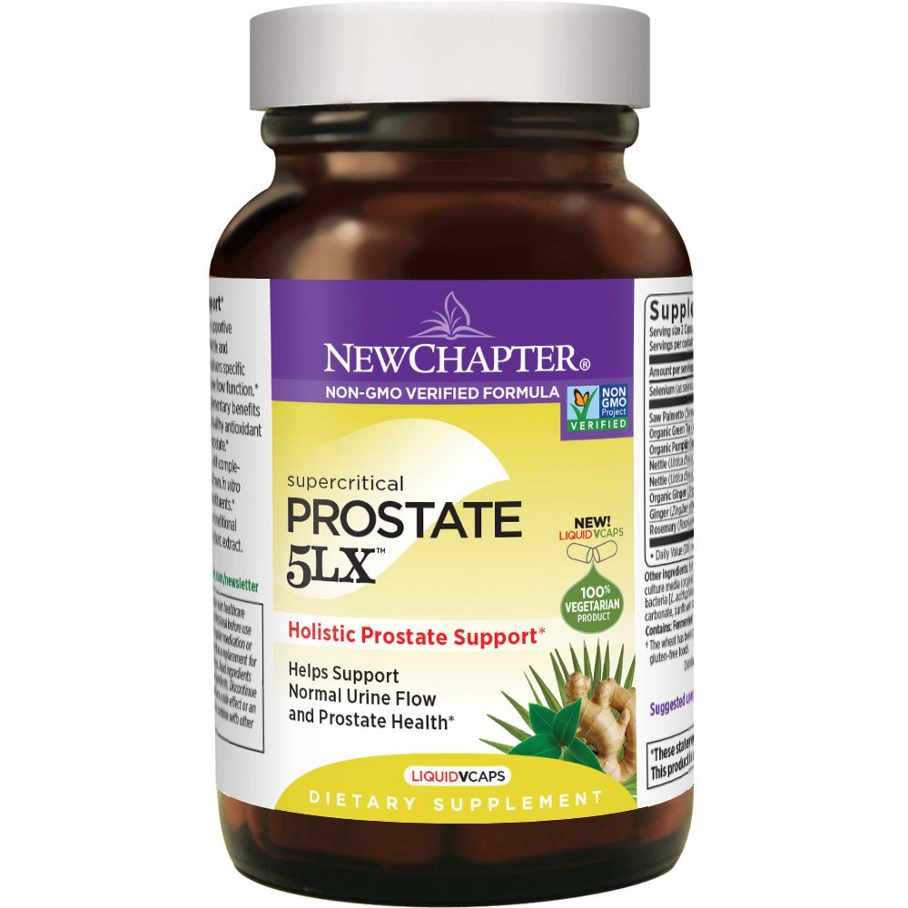 New Chapter Prostate 5LX bottle with vegetarian capsules for daily wellness
