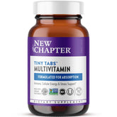 New Chapter Tiny Tabs bottle and tablets for easy daily nutrition.