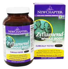 Close-up of Zyflamend Whole Body softgels showing easy-to-swallow capsules.