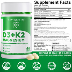New Elements magnesium glycinate softgels closeup highlights relaxation support