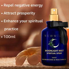 New Miuz Clearing Sage Smudge Spray on pillow for peaceful sleep.