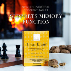 New Nordic Clear Brain packaging front shows vegan, non-GMO formula for mindful aging.