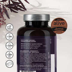 NEW NORDIC Elderberry Vegan Gummies bottle back label with ingredients and notes