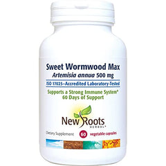 NEW ROOTS HERBAL Artemisia annua 500mg capsule close-up supports digestion.