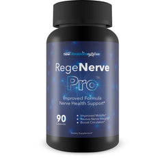 New Vibrations Regenerve Pro bottle pour supports daily nerve health.