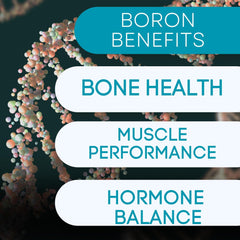 New World Health Boron mineral tablets close-up showing soft-pressed formula.