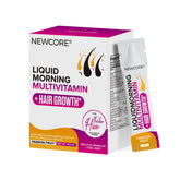 NEWCORE Liquid Multivitamin for Women bottle highlighting vegan formula for hair and skin health