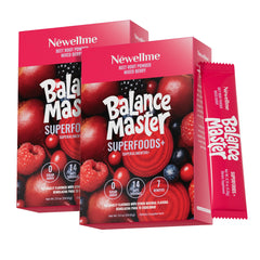 NEWELLME Balance Master box front with 28 sachets for convenient daily smoothies