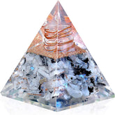 NewMainOne orgonite pyramid with rainbow moonstone brings balanced energy to your living space.