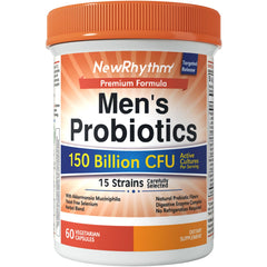 NewRhythm Probiotics for Men bottle front view showing branding and label