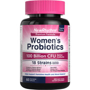 NewRhythm Women’s Probiotics bottle front view for daily balance support