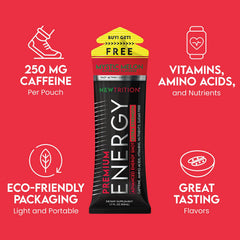 Pouring Mystic Melon shot shows a clear, sugar-free energy boost.
