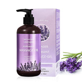 Newvenper Lavender Massage Oil bottle with pump for easy at-home relaxation.