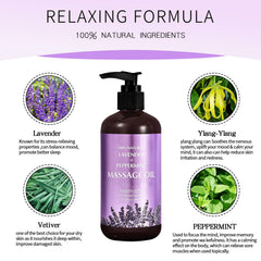 Newvenper Lavender Massage Oil provides a silky finish that absorbs quickly.
