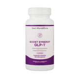 Next-Microbiome Boost Synergy probiotic bottle supports gut balance and metabolic wellness.