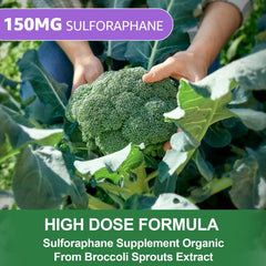 Gummy close-up highlighting 150mg sulforaphane delivery.