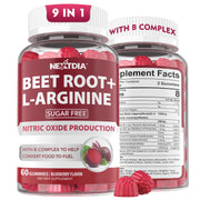 Nextdia beet root gummies bottle-front showing branding and energy support