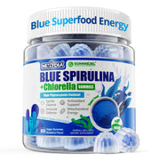 Nextdia Blue Spirulina Gummies bottle showing a convenient antioxidant boost