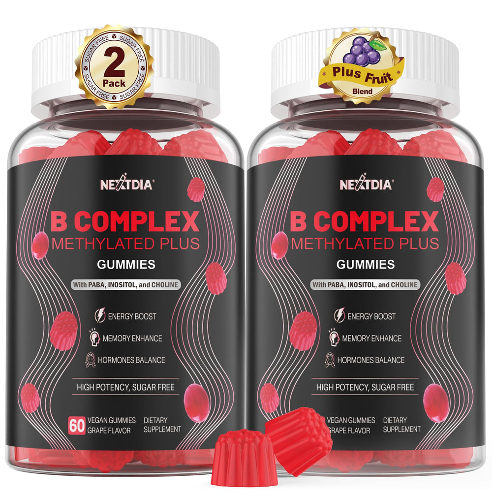 Nextdia Brain & Mood Gummies bottle front view for daily energy and focus.