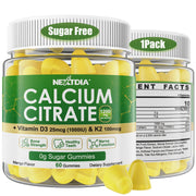 Nextdia Calcium Citrate Gummies bottle with mango flavor for easy daily calcium