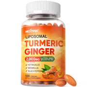 Nextdia liposomal turmeric softgels bottle shown for convenient daily wellness support.